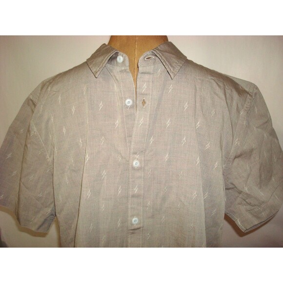 New Mens M Prana Organic Cotton Gifford Shirt Button Down NWT Light Brown Bolt - Picture 1 of 6
